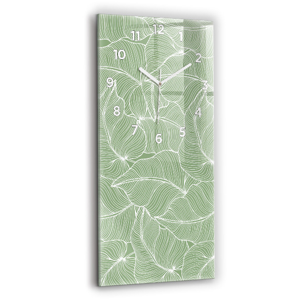 Horloge murale verticale Motif de feuilles naturelles