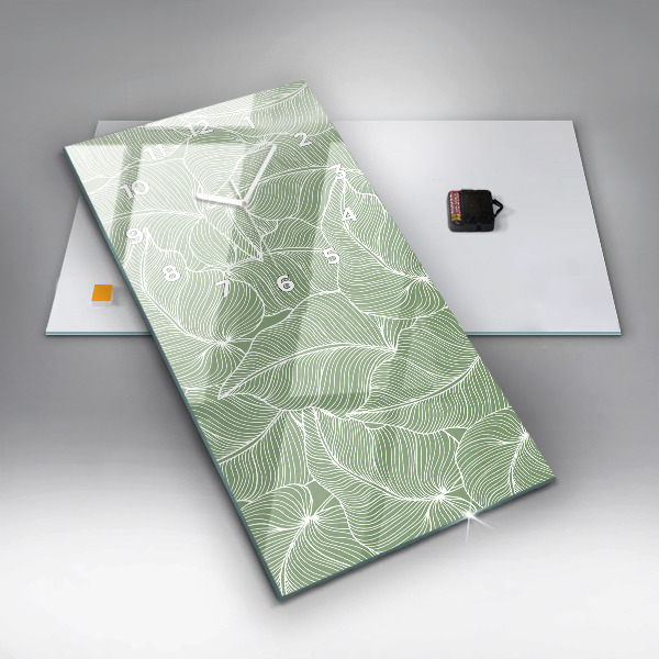 Horloge murale verticale Motif de feuilles naturelles