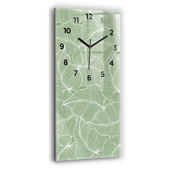 Horloge murale verticale Motif de feuilles naturelles