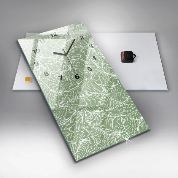 Horloge murale verticale Motif de feuilles naturelles