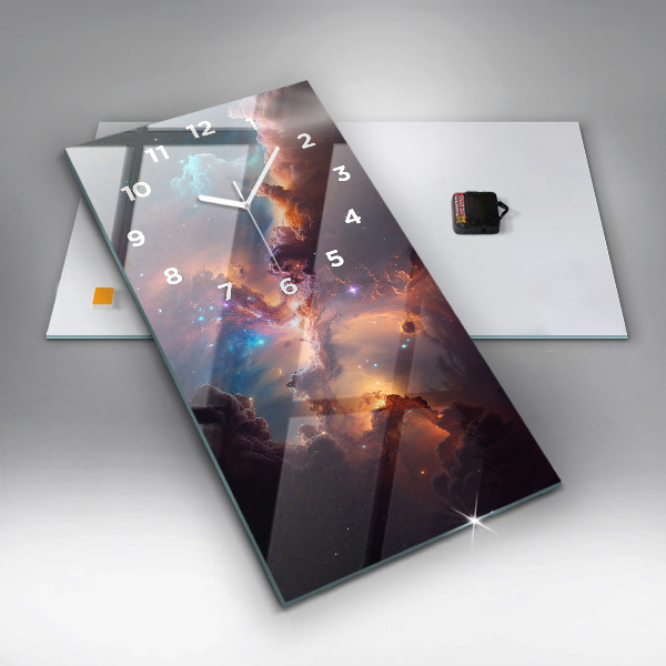 Horloge murale verticale Le monde cosmique des étoiles