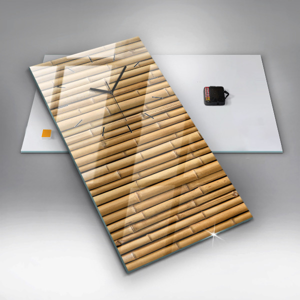 Horloge rectangulaire verticale bâtons de bambou