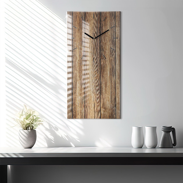 Horloge rectangulaire verticale planches de bois
