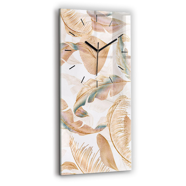 Horloge murale verticale Motif de feuille naturelle