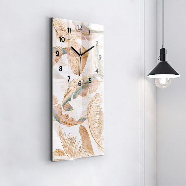 Horloge murale verticale Motif de feuille naturelle