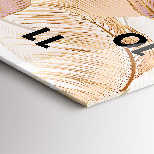 Horloge murale verticale Motif de feuille naturelle