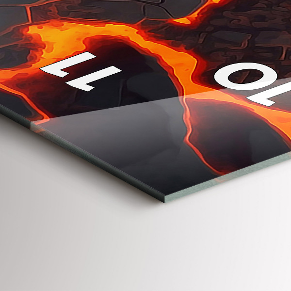 Horloge murale verticale Volcan de lave