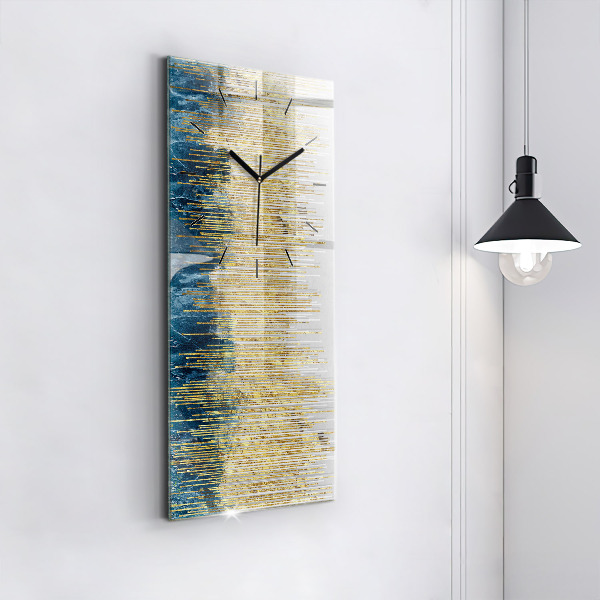 Horloge murale verticale Motif décoratif et or