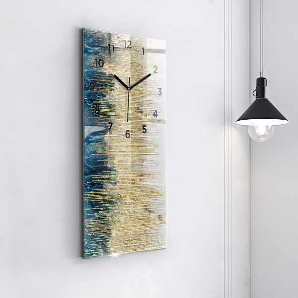 Horloge murale verticale Motif décoratif et or