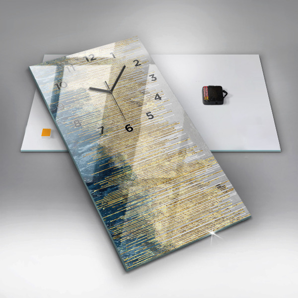 Horloge murale verticale Motif décoratif et or