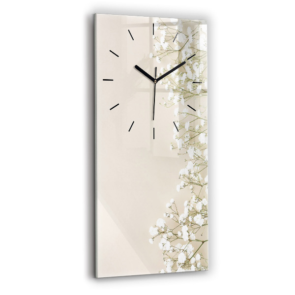 Horloge murale verticale Fleurs de gypsophile en fleurs