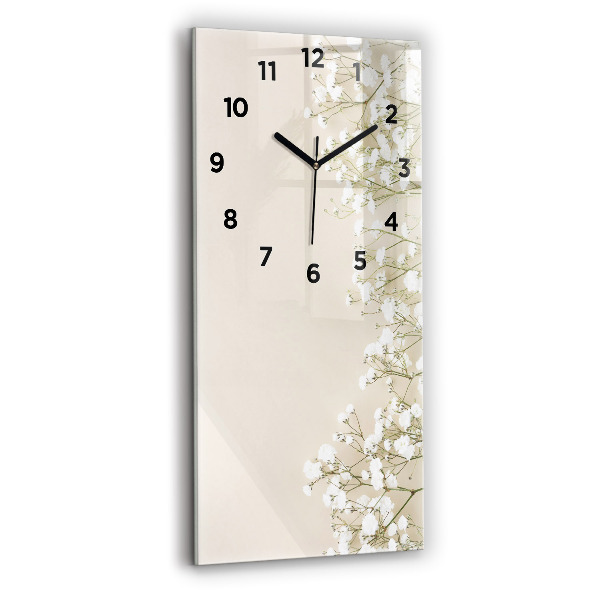 Horloge murale verticale Fleurs de gypsophile en fleurs