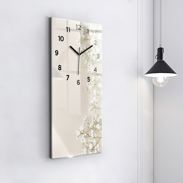 Horloge murale verticale Fleurs de gypsophile en fleurs