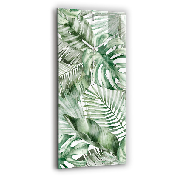 Horloge murale verticale Feuilles de plantes peintes