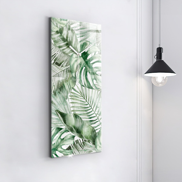 Horloge murale verticale Feuilles de plantes peintes