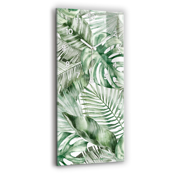 Horloge murale verticale Feuilles de plantes peintes