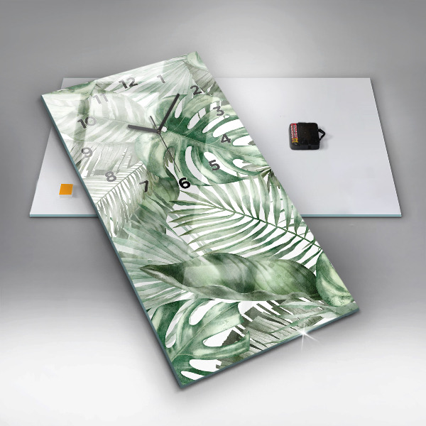 Horloge murale verticale Feuilles de plantes peintes