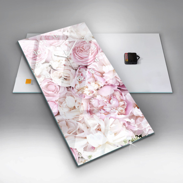 Horloge murale verticale Fleurs décoratives