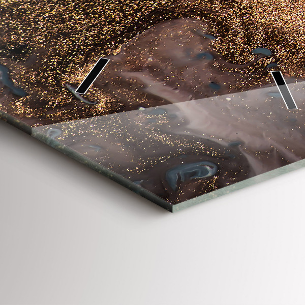 Horloge murale verticale Marbre doré abstrait