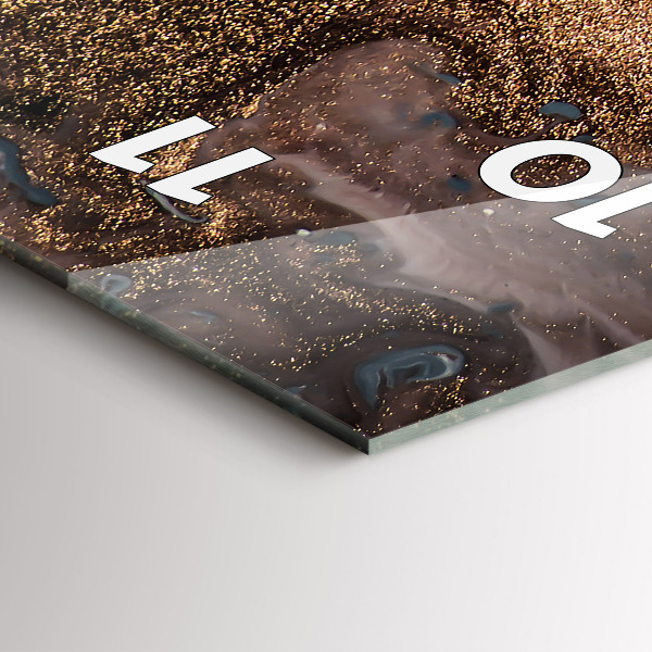 Horloge murale verticale Marbre doré abstrait