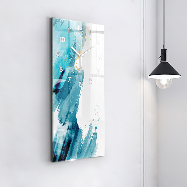 Horloge murale verticale Coups de pinceau