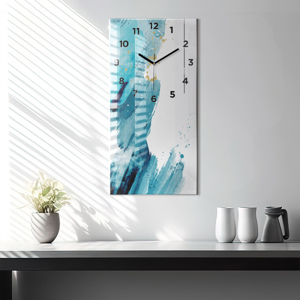 Horloge murale verticale Coups de pinceau