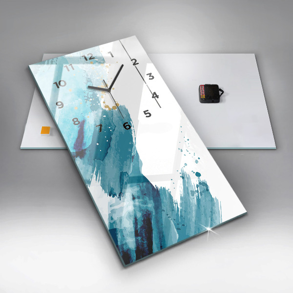 Horloge murale verticale Coups de pinceau