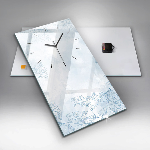 Horloge murale verticale Croquis de plantes