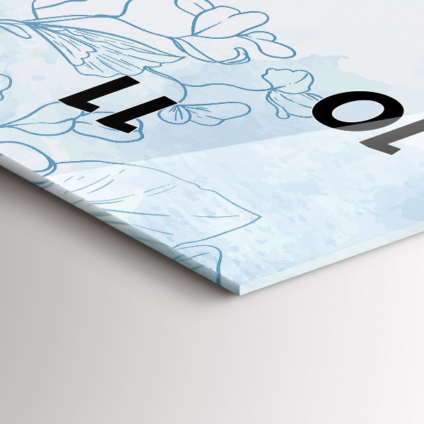 Horloge murale verticale Croquis de plantes