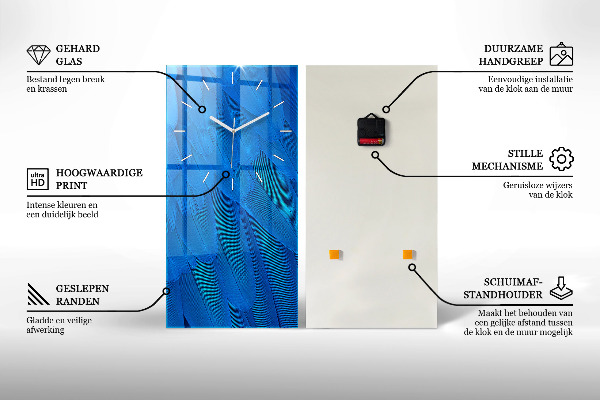 Horloge murale verticale Baleine abstraite