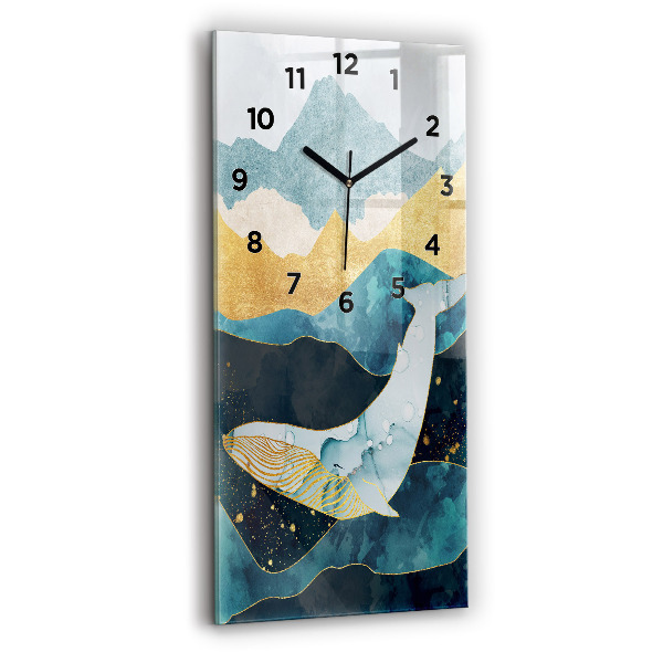 Horloge murale verticale Baleine abstraite