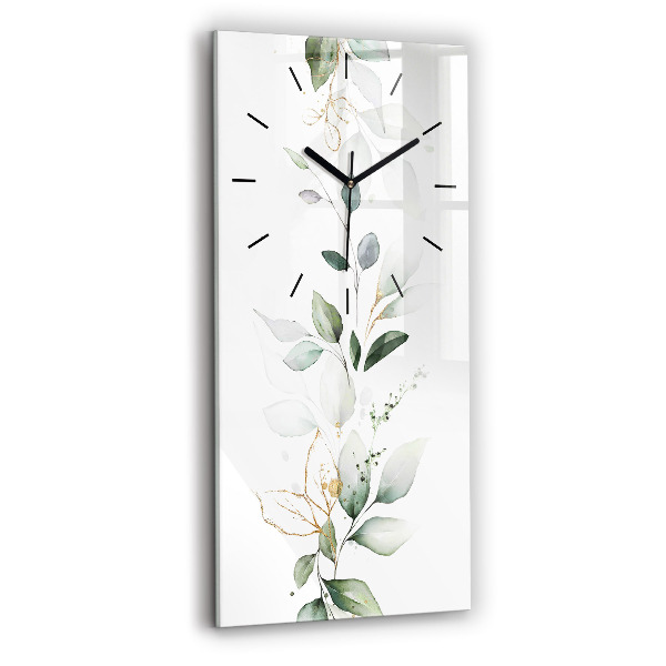 Horloge murale verticale 'Feuilles d''abstraction'