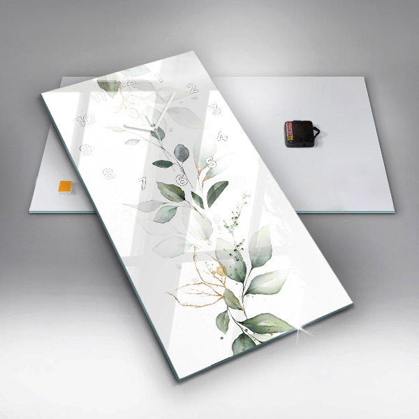 Horloge murale verticale 'Feuilles d''abstraction'