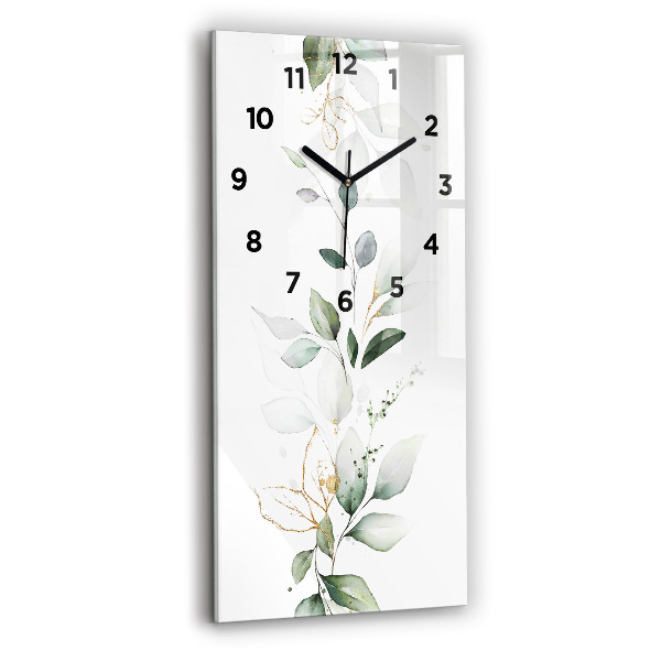 Horloge murale verticale 'Feuilles d''abstraction'