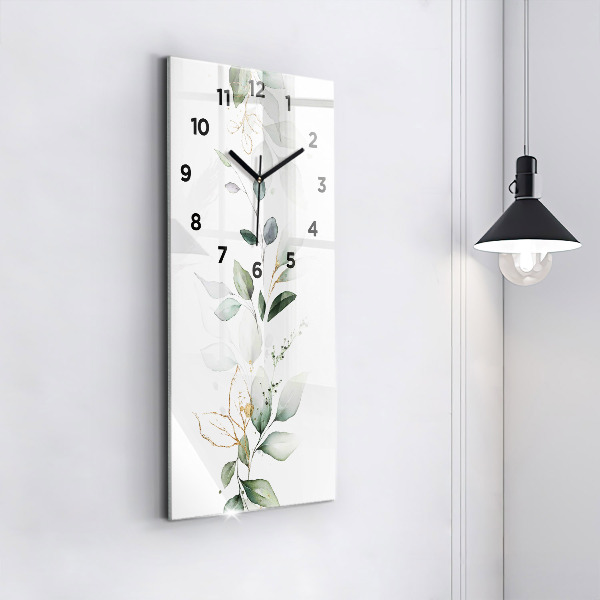 Horloge murale verticale 'Feuilles d''abstraction'