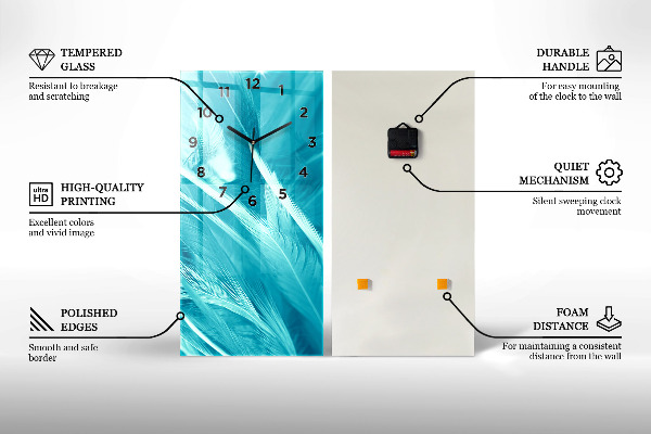 Horloge murale verticale Abstraction des vagues
