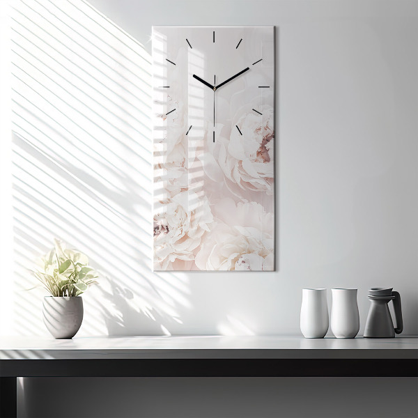 Horloge murale verticale Fleurs de pivoine