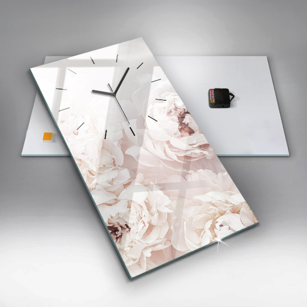 Horloge murale verticale Fleurs de pivoine