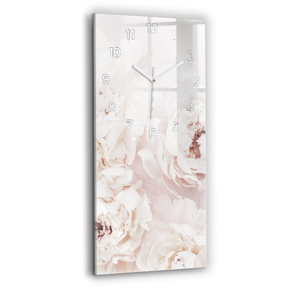 Horloge murale verticale Fleurs de pivoine