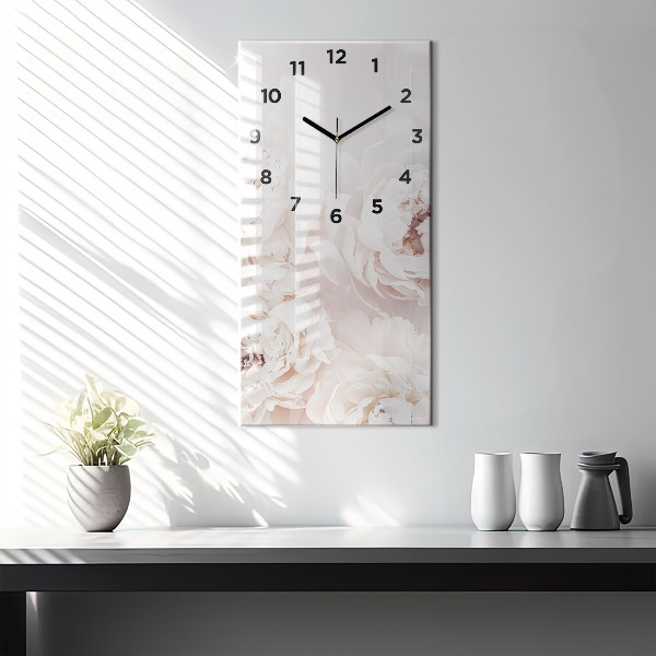 Horloge murale verticale Fleurs de pivoine