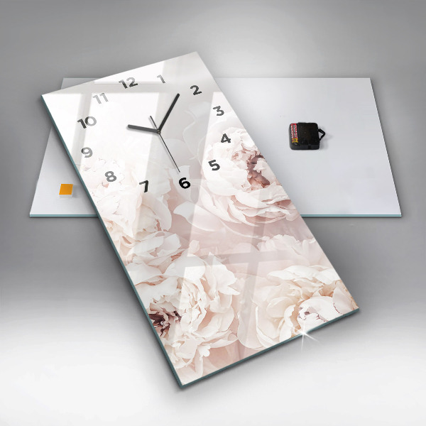 Horloge murale verticale Fleurs de pivoine