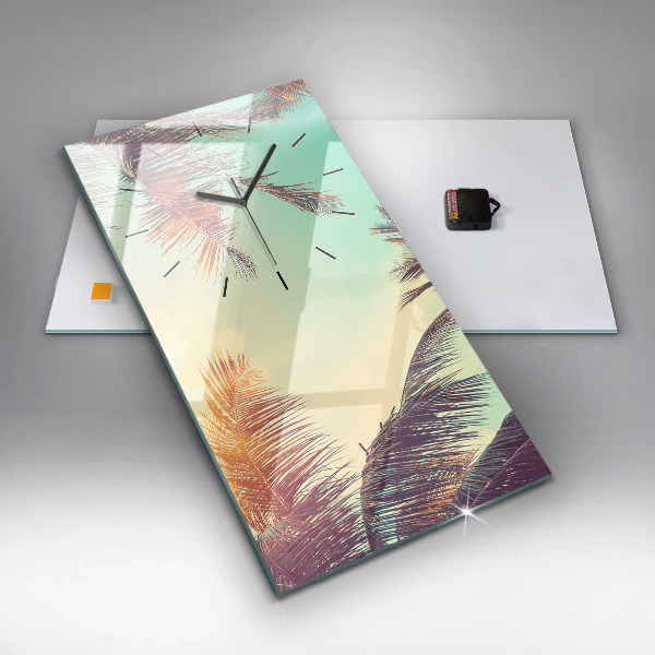 Horloge murale verticale Palmiers tropicaux