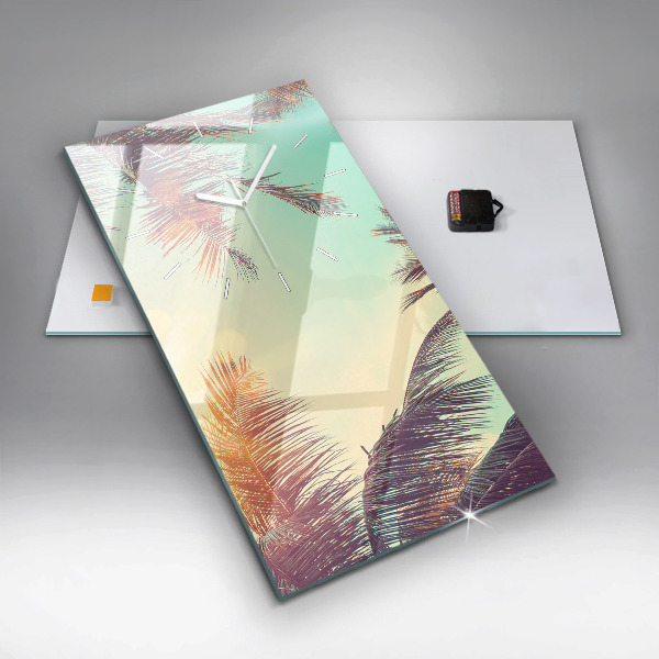 Horloge murale verticale Palmiers tropicaux