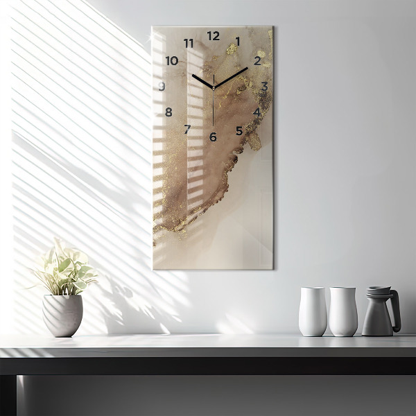 Horloge murale verticale Art moderne beige