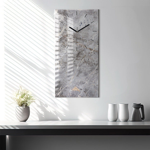Horloge murale verticale Marbre granit gris