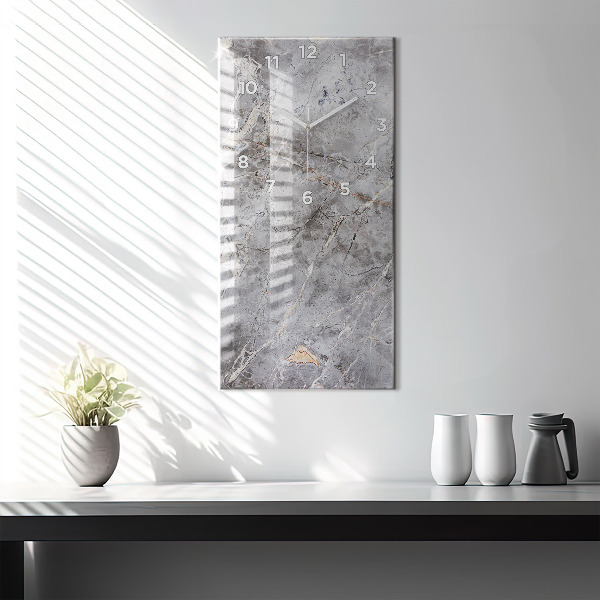 Horloge murale verticale Marbre granit gris