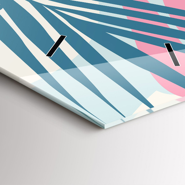Horloge murale verticale Feuilles pastel – Tropiques