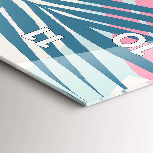 Horloge murale verticale Feuilles pastel – Tropiques