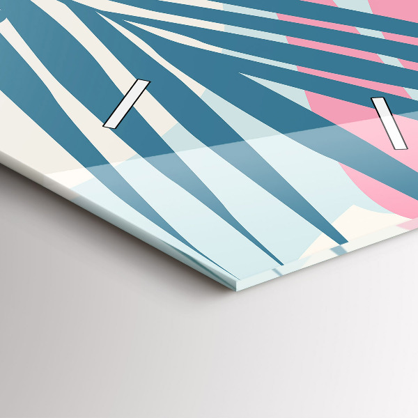 Horloge murale verticale Feuilles pastel – Tropiques