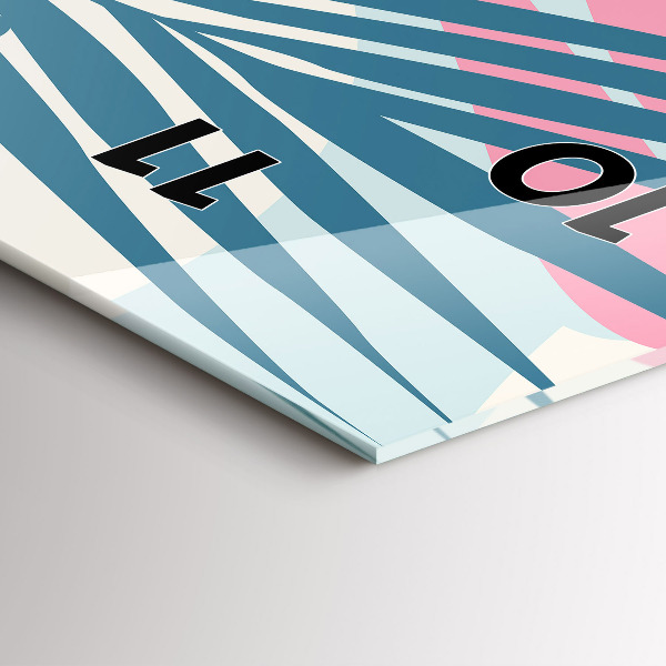 Horloge murale verticale Feuilles pastel – Tropiques